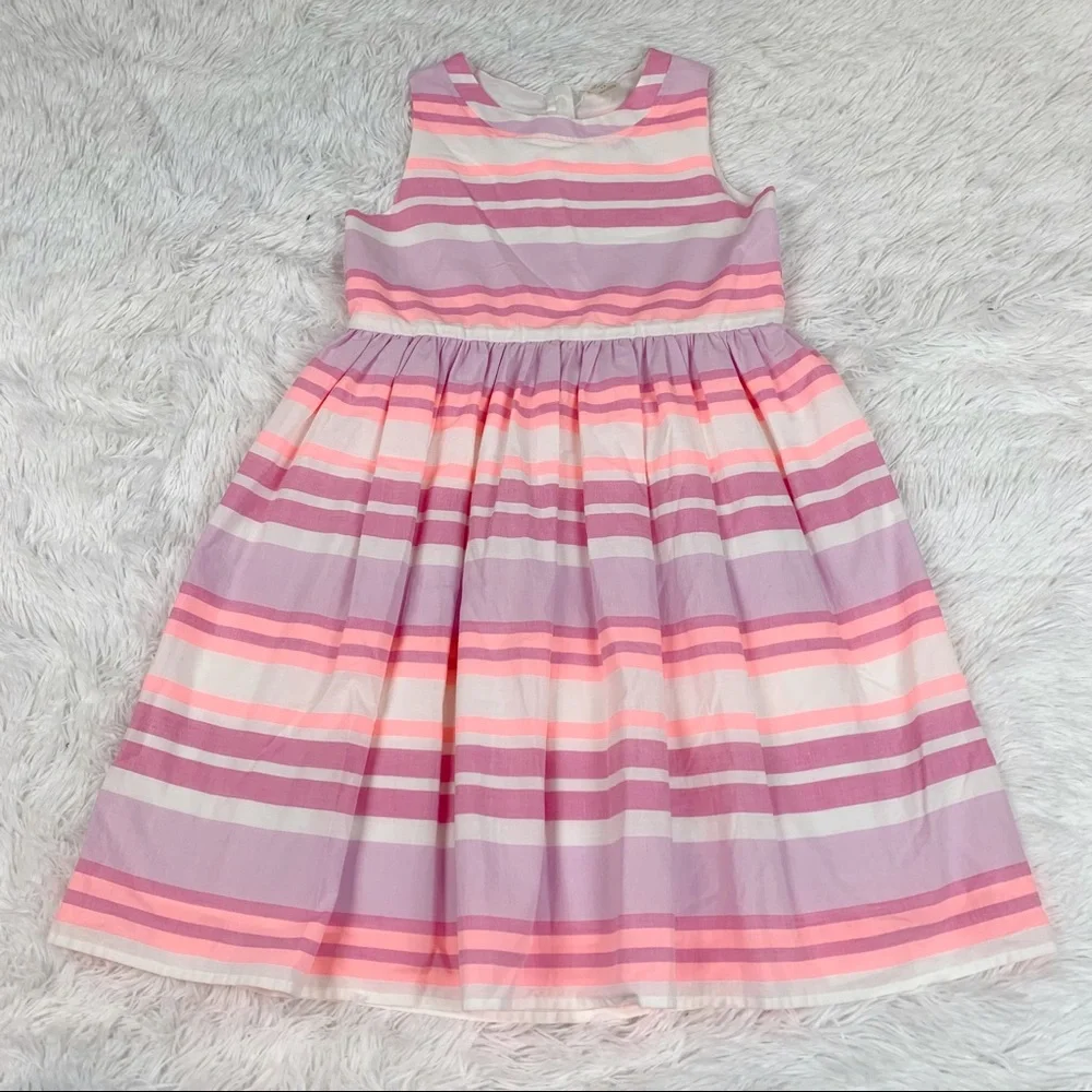 Oshkosh‎ girl’s size 12 sleeveless striped skater dress fit and flare cotton